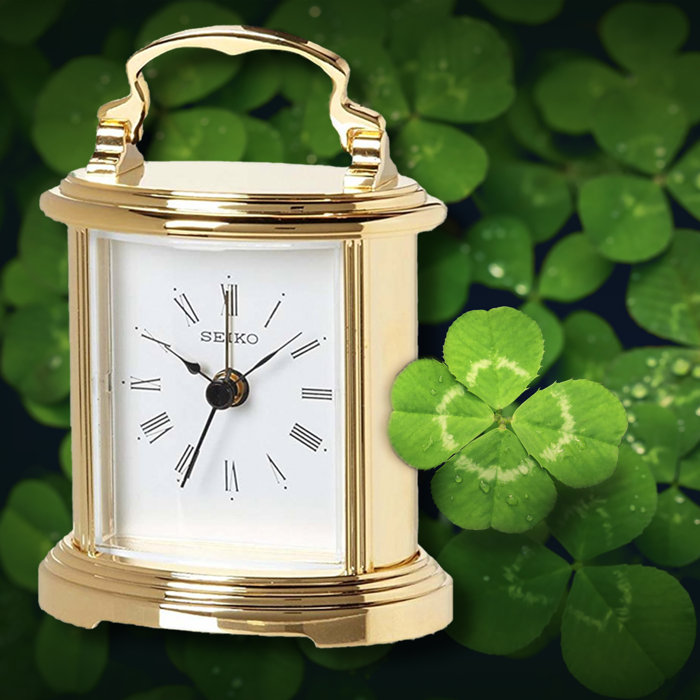 Seiko Peyton Analog Quartz Tabletop Clock with Alarm in Gold Wayfair